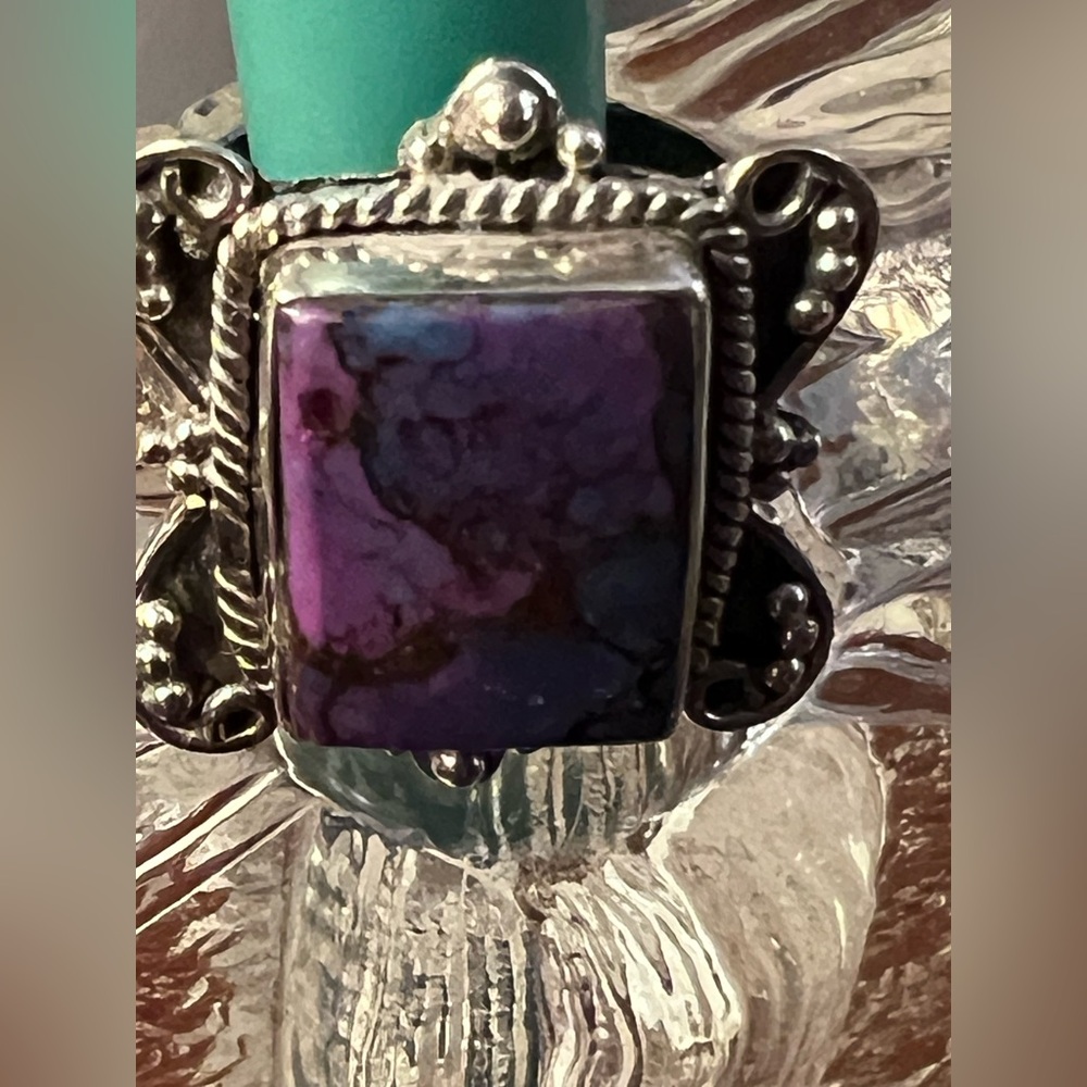 Southwest sterling silver and Mojave turquoise ring